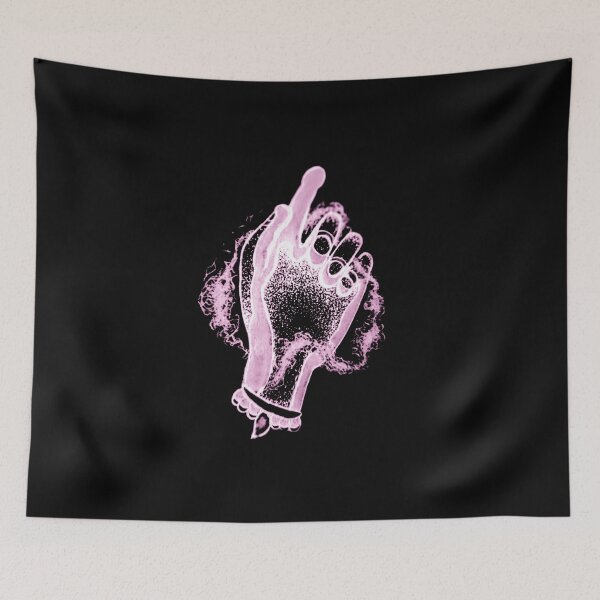 Item preview, Mystical Hand Pointing - Dotwork Neo-Traditional pink Art designed and sold by Ideniquo.