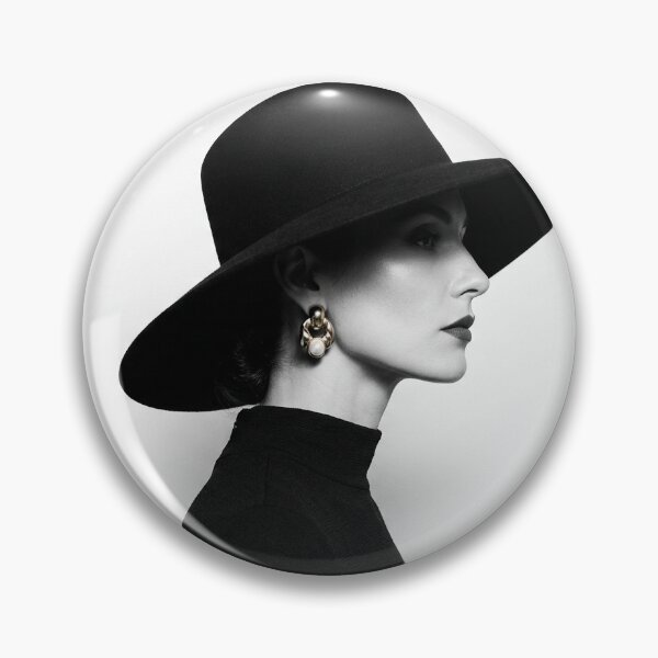 Item preview, Vintage Glamour – Chic Side Profile Portrait with Gold Earring designed and sold by marianka91.