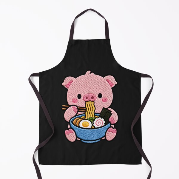 Item preview, Kawaii Pig with Ramen designed and sold by ColorSplash123.