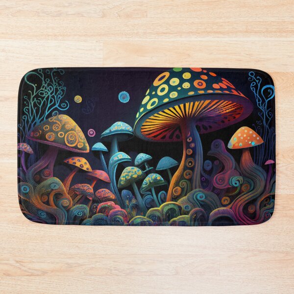 Item preview, Magic mushrooms. Psychedelic hallucination. Vibrant illustration. 60s 70s hippie colorful art designed and sold by anytka.