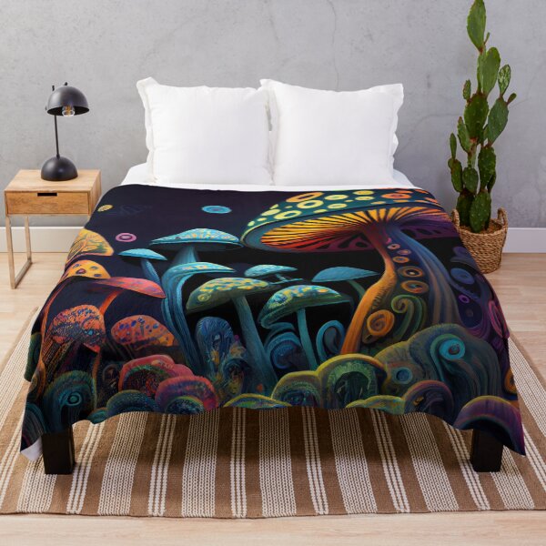 Item preview, Magic mushrooms. Psychedelic hallucination. Vibrant illustration. 60s 70s hippie colorful art designed and sold by anytka.