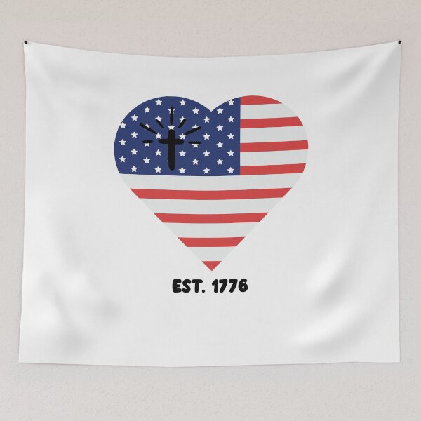 Item preview, Heart Flag Est. 1776 designed and sold by ZenfiniteDesign.