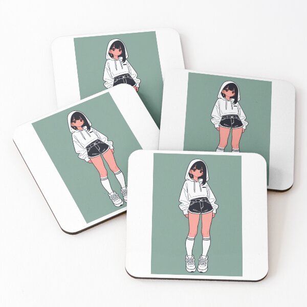 Item preview, Fashion - Woman in White Hoodie Casual Streetwear Look designed and sold by AnimeShin.