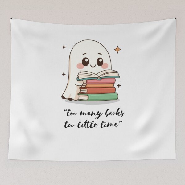 Item preview, Too Many Books Too Little Time Cute Ghost Reading A Book designed and sold by FikraS.