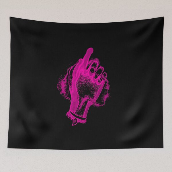 Item preview, Mystical Hand Pointing - Dotwork Neo-Traditional fuchsia Art designed and sold by Ideniquo.