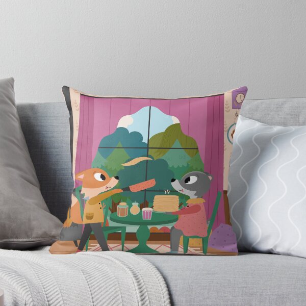 Item preview, Illustration "Fox and badger celebrating Candlemas in February" designed and sold by Allihorn.