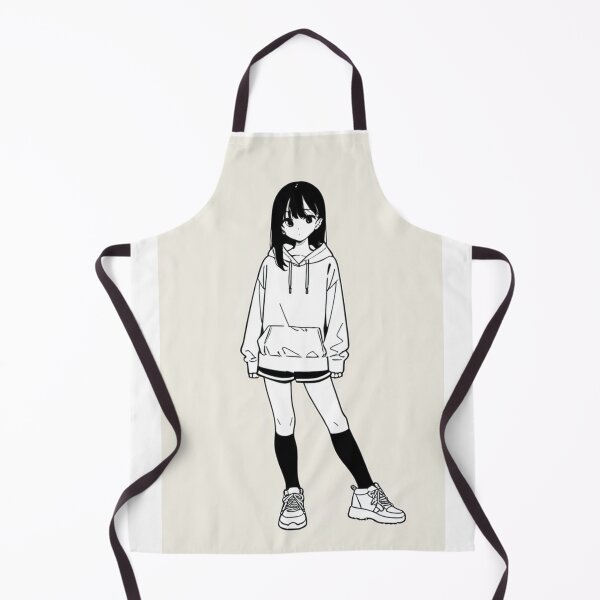 Item preview, Fashion - Woman in White Hoodie Striped Shorts Anime Style designed and sold by AnimeShin.
