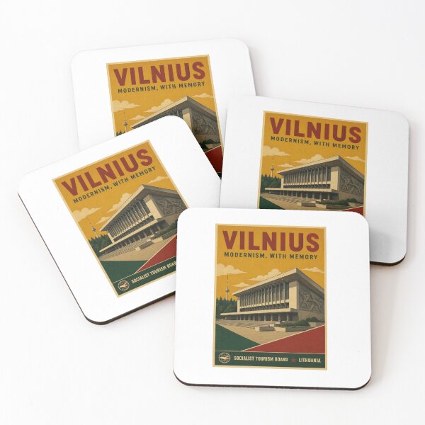 Item preview, Vilnius Modernism, With Memory – Retro Lithuania Travel Design designed and sold by Soft Panic Studio.