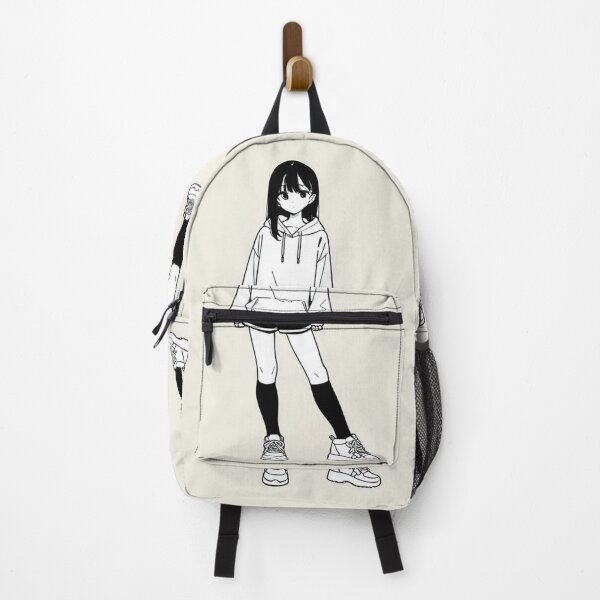 Item preview, Fashion - Woman in White Hoodie Striped Shorts Anime Style designed and sold by AnimeShin.
