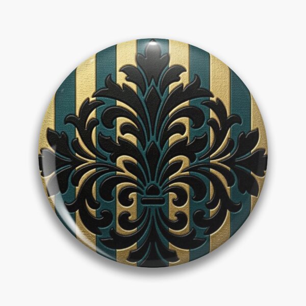 Item preview, Striped Teal & Gold Black Damask designed and sold by DesignsByPrnces.