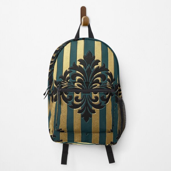 Item preview, Striped Teal & Gold Black Damask designed and sold by DesignsByPrnces.