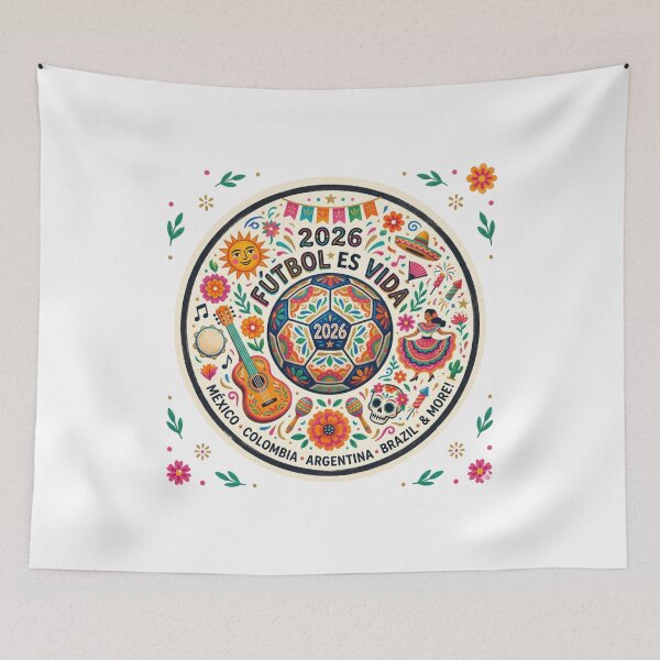 Item preview, Fútbol es Vida — Latin Football Fiesta Art Mexico Colombia Brazil designed and sold by KariGoStudio.