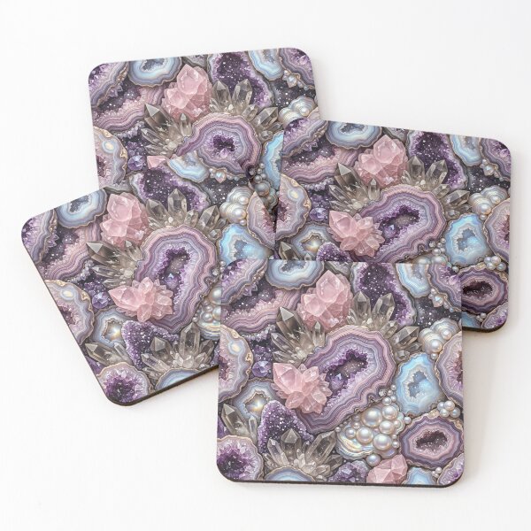 Item preview, Carved Crystal Geode Seamless Pattern designed and sold by MoonwoodStudio.