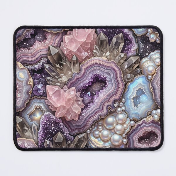 Item preview, Carved Crystal Geode Seamless Pattern designed and sold by MoonwoodStudio.