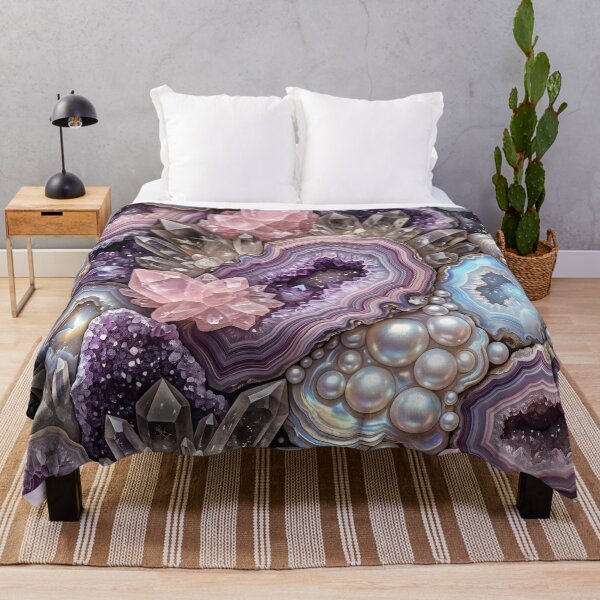 Item preview, Carved Crystal Geode Seamless Pattern designed and sold by MoonwoodStudio.