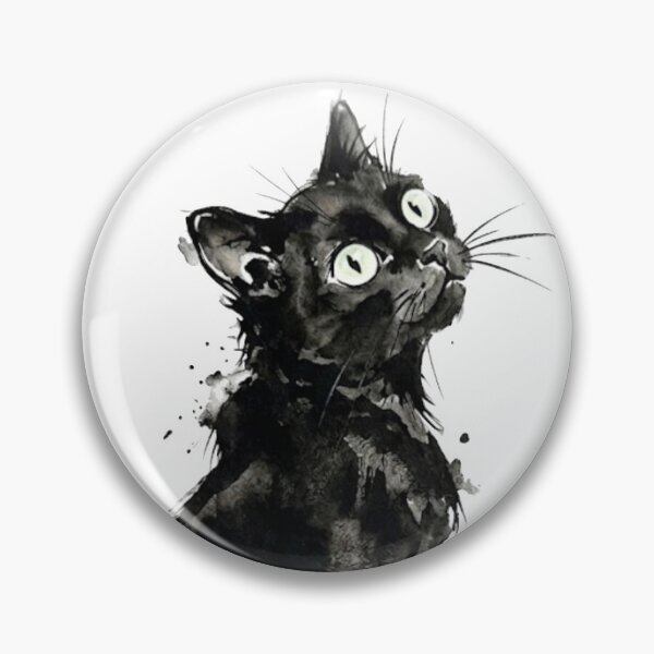 Item preview, Curious Black Cat Japanese Sumi-e Aesthetic designed and sold by Spiritualwall.
