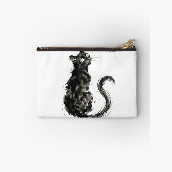 Item preview, Curious Black Cat Japanese Sumi-e Aesthetic designed and sold by Spiritualwall.