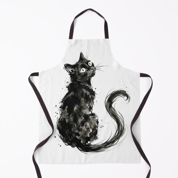 Item preview, Curious Black Cat Japanese Sumi-e Aesthetic designed and sold by Spiritualwall.