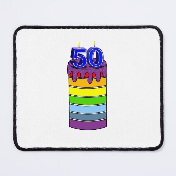 Item preview, 50th Birthday Cake And Candles designed and sold by Sartoris Art.