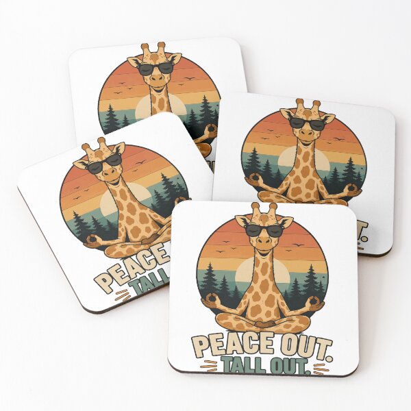 Item preview, Peace Out Tall Out Giraffe Shirt Funny Meditation Giraffe Tee designed and sold by PINK FREE.