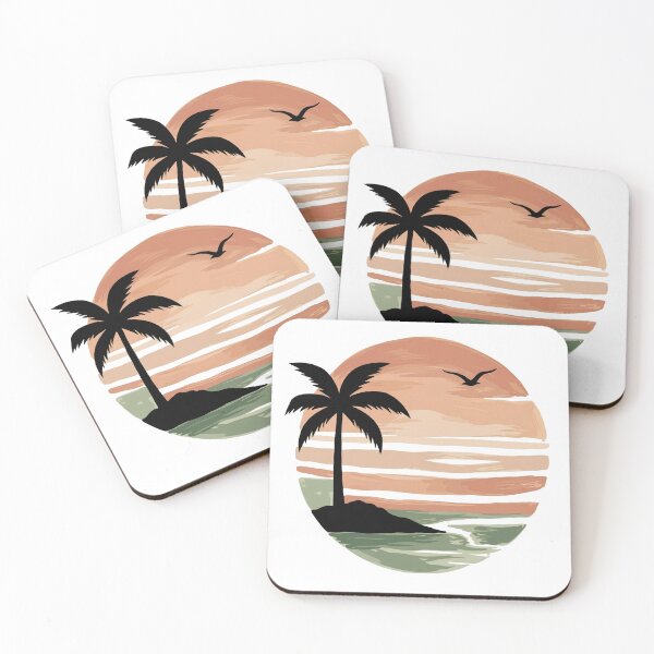 Item preview, Tropical Sunset Palm Silhouette Over Ocean Beach designed and sold by LinaDesign Store.