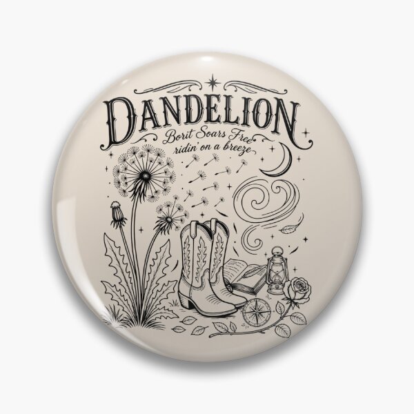 Item preview, Dandelion, Vintage Wildflower, Indie Folk Style, Cowgirl Boots, Country Aesthetic designed and sold by toongstudio.