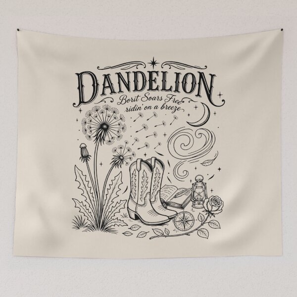 Item preview, Dandelion, Vintage Wildflower, Indie Folk Style, Cowgirl Boots, Country Aesthetic designed and sold by toongstudio.