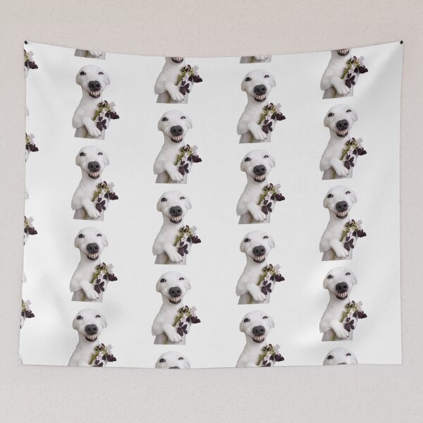 Item preview, Cute smiling dog with flower designed and sold by t-patterns.