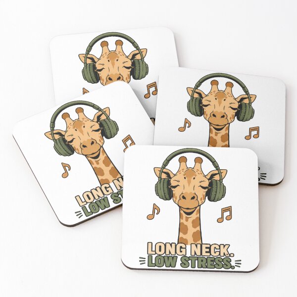 Item preview, Long Neck Low Stress Giraffe Music Shirt Funny Giraffe Headphones Tee designed and sold by PINK FREE.