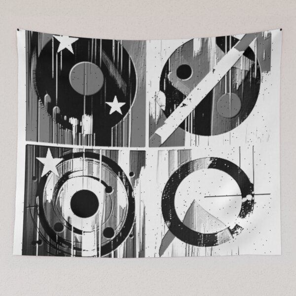 Item preview, cosmic pop geometry age black and white geometric abstract design designed and sold by SmashingDeals.