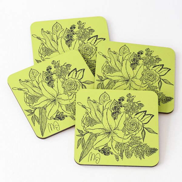 Item preview, Inkborne Bouquet - Neon Yellow designed and sold by DancingMotifs.