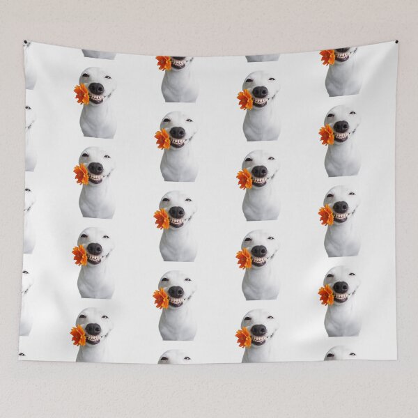 Item preview, Cute smiling dog with flower designed and sold by t-patterns.