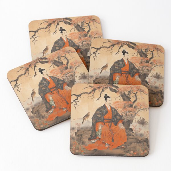 Item preview, Traditional Japanese Illustration - Japanese Man Sitting in Nature designed and sold by DaisukiTokyo.