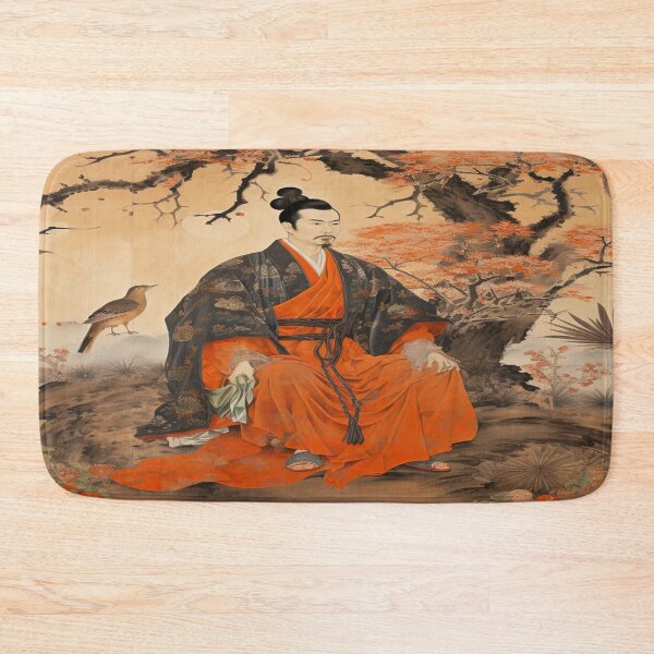 Item preview, Traditional Japanese Illustration - Japanese Man Sitting in Nature designed and sold by DaisukiTokyo.