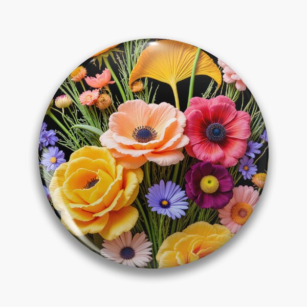 Item preview, Vibrant Autumn Floral Symphony on Deep Black designed and sold by MaciejRudzinsky.
