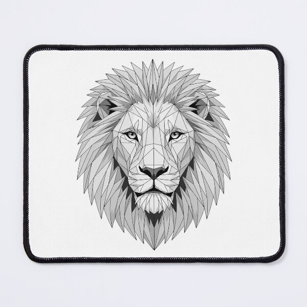 Item preview, Tribal Lion - Monochrome Geometric Lion Head – Low Poly King of the Jungle Art designed and sold by ArcticFoxStudio.