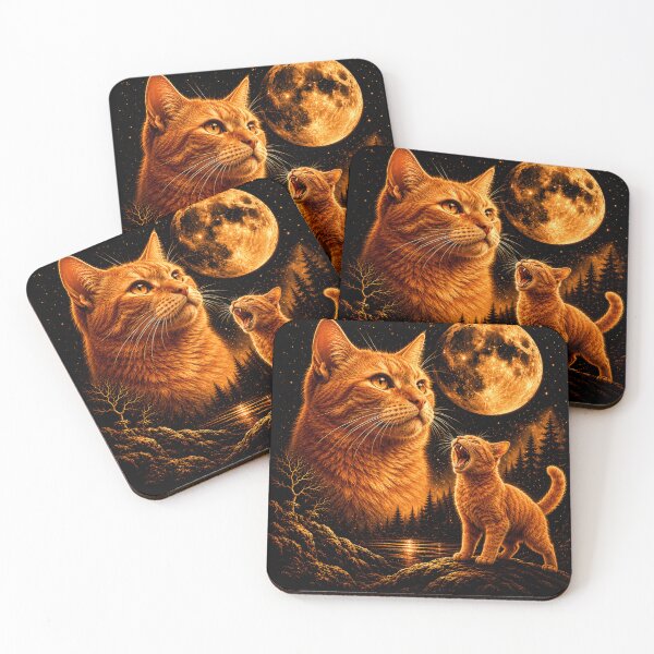 Item preview, Orange Cat Howling at Moon 90's Retro designed and sold by will freed18.