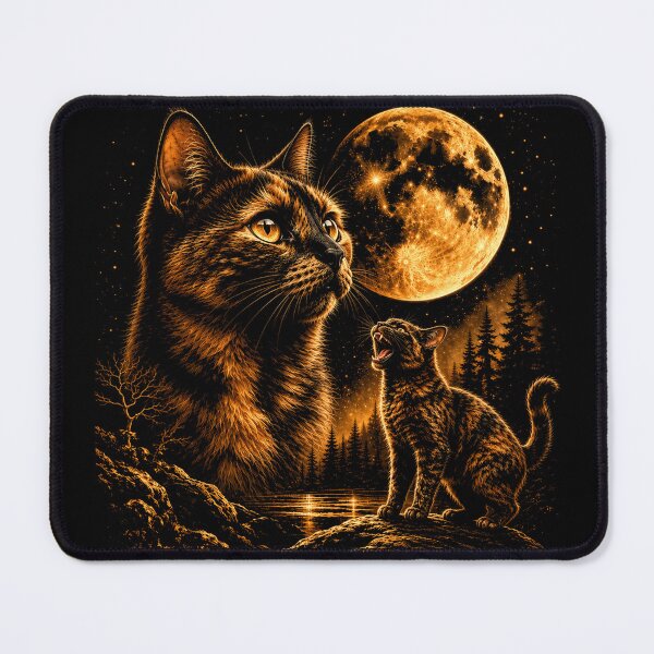 Item preview, Tortoiseshell Cat Howling at Moon 90's Retro designed and sold by will freed18.