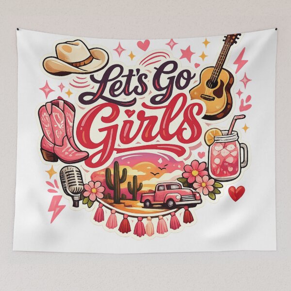 Item preview, Let's Go Girls Western Cowgirl Shirt Design | Retro Country Music Graphic Tee designed and sold by CreativeNest Prints.