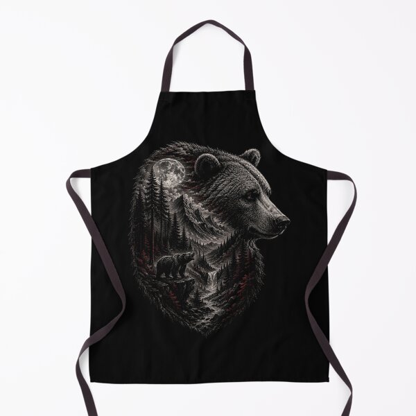 Item preview, Majestic Bear of the Crimson Forest Dark Wilderness Raven Moon Nature Art designed and sold by Kladhadredo.