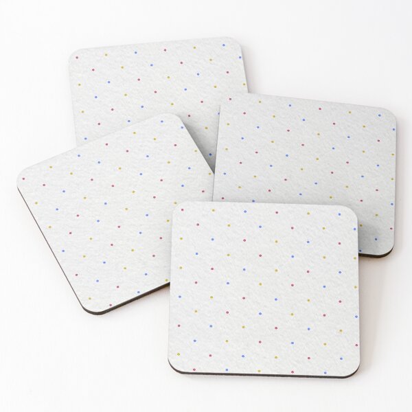 Item preview, Pink, Yellow, and Blue Polka Dots on a White Paper Background, Large Sized Repeating Pattern designed and sold by Nicolette Olivier.