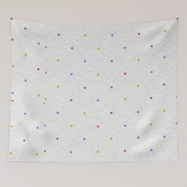 Item preview, Pink, Yellow, and Blue Polka Dots on a White Paper Background, Large Sized Repeating Pattern designed and sold by Nicolette Olivier.