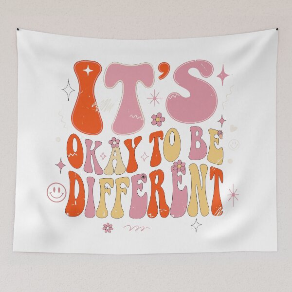 Item preview, It's Okay to Be Different – Retro Groovy Inspirational Quote designed and sold by Print culturee.