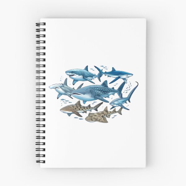 Item preview, An Illustration of Various Blue and Spotted Sharks designed and sold by Linework Studio.