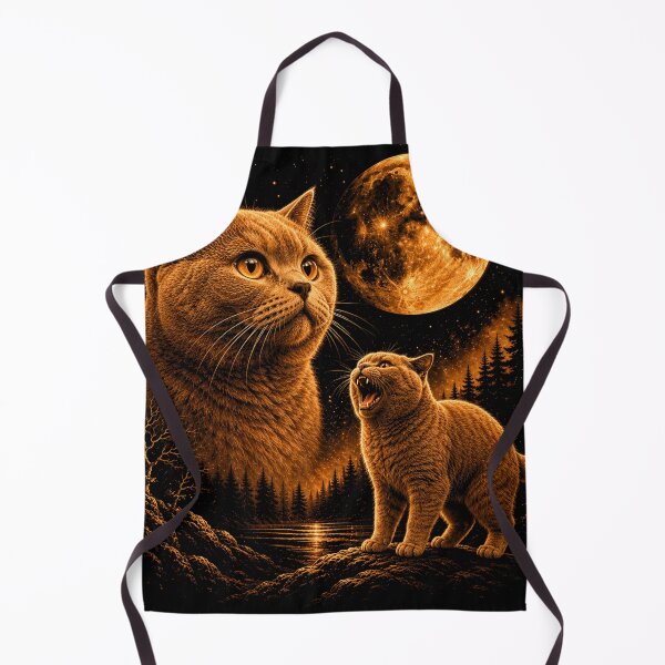 Item preview, British Shorthair Cat Howling at Moon 90's Retro designed and sold by will freed18.