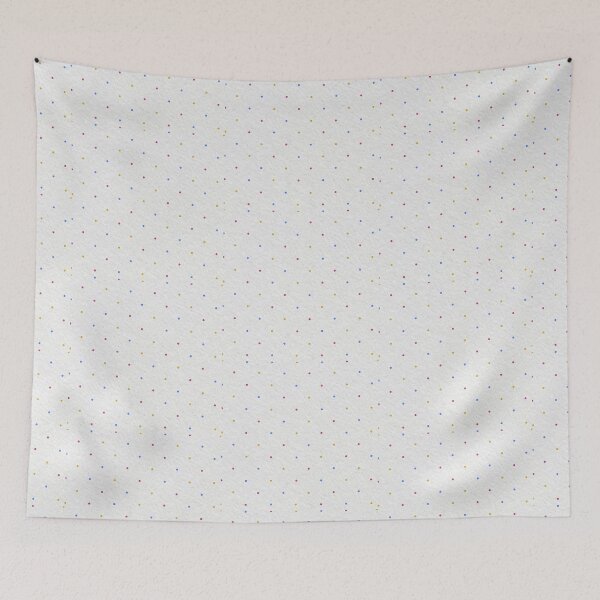 Item preview, Pink, Blue, and Yellow Polka Dots on a White Paper Background, Small Sized Repeating Pattern designed and sold by Nicolette Olivier.