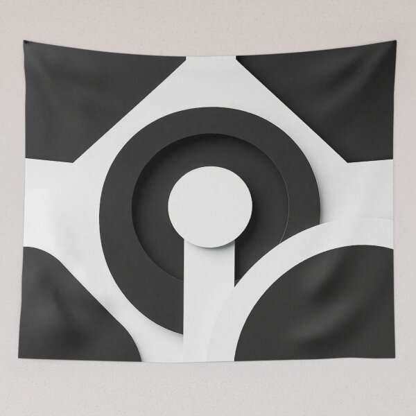 Item preview, Bold Minimalist Geometric Pattern in Black and White designed and sold by IntelliMindDesigns.