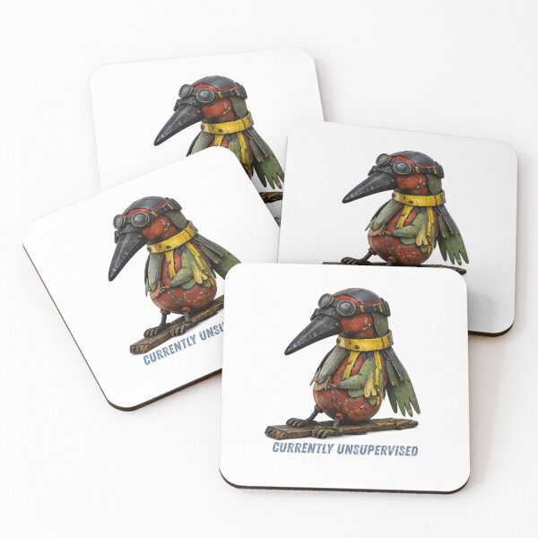 Item preview, Currently Unsupervised Bird | Funny Recycled Metal Bird Art designed and sold by lazydogonline.