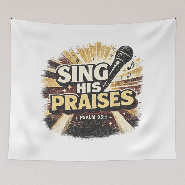 Item preview, Sing His Praises Psalm 95:1 Christian Worship Music Faith Design designed and sold by SoulThread Studio.