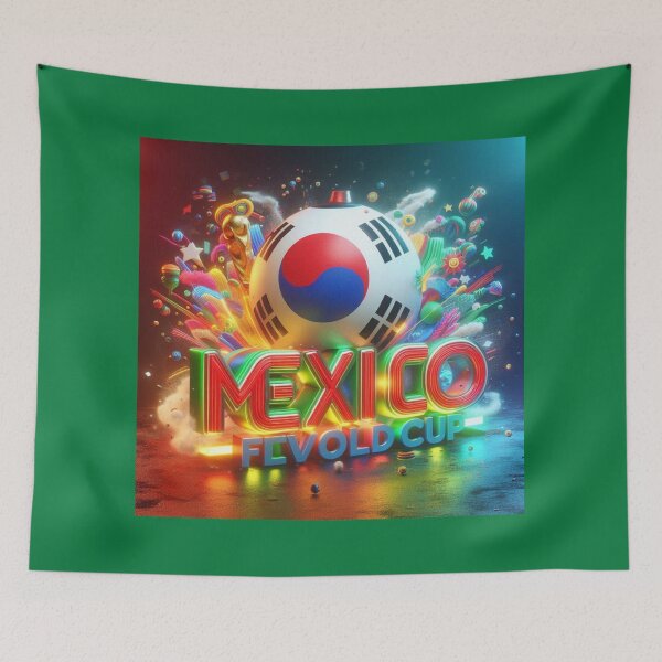 Item preview,  Mexico FIFA World Cup With Korean Flag Bright 3D  designed and sold by PaintMeWorld.